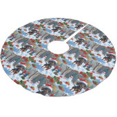 Teckel loopt in de sneeuw met kerst Pet Kerstboom Rok (Gekanteld)