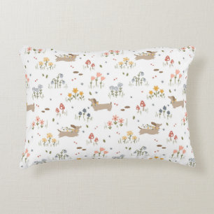 Teckel Lover Weiner Dog Sausage Dog Wildflower Accent Kussen