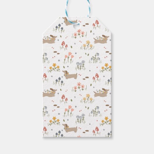 Teckel Lover Weiner Dog Sausage Dog Wildflower Cadeaulabel (Voorkant)