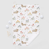 Teckel Lover Weiner Dog Sausage Dog Wildflower Golfhanddoek (Insitu)