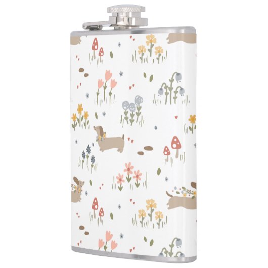 Teckel Lover Weiner Dog Sausage Dog Wildflower Heupfles (Links)