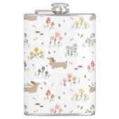 Teckel Lover Weiner Dog Sausage Dog Wildflower Heupfles (Voorkant)