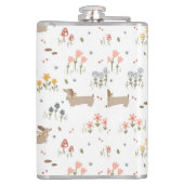 Teckel Lover Weiner Dog Sausage Dog Wildflower Heupfles (Achterkant)