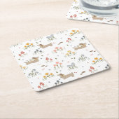 Teckel Lover Weiner Dog Sausage Dog Wildflower Kartonnen Onderzetters (Schuin)