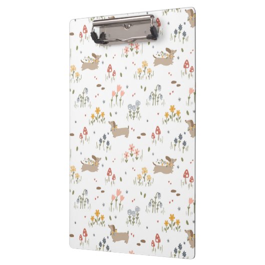 Teckel Lover Weiner Dog Sausage Dog Wildflower Klembord (Links)