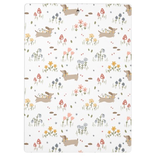 Teckel Lover Weiner Dog Sausage Dog Wildflower Klembord (Achterkant)