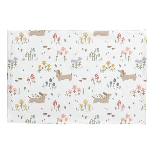 Teckel Lover Weiner Dog Sausage Dog Wildflower Kussensloop (Achterkant)