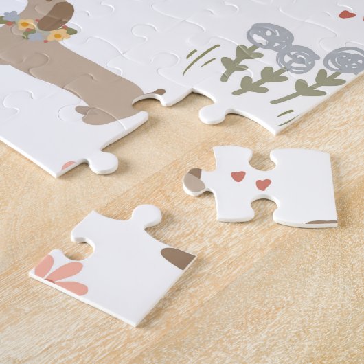 Teckel Lover Weiner Dog Sausage Dog Wildflower Legpuzzel (Zijkant)