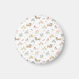 Teckel Lover Weiner Dog Sausage Dog Wildflower Magneet