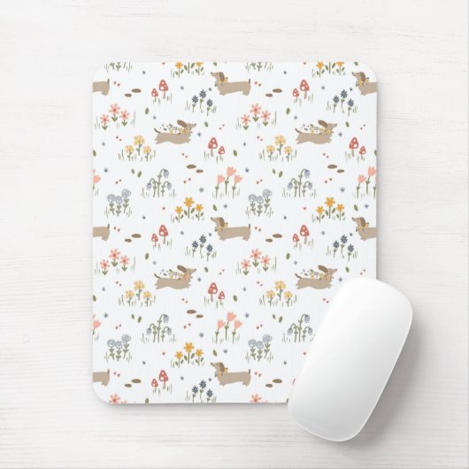 Teckel Lover Weiner Dog Sausage Dog Wildflower Muismat (Met muis)