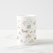 Teckel Lover Weiner Dog Sausage Dog Wildflower Porselein Kop (Voorkant)