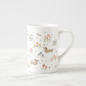 Teckel Lover Weiner Dog Sausage Dog Wildflower Porselein Kop (Rechts)