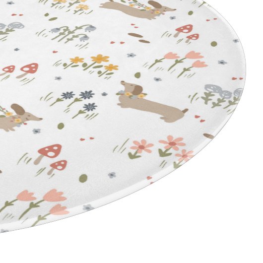 Teckel Lover Weiner Dog Sausage Dog Wildflower Snijplank (Hoek)