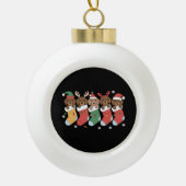 Teckel Mam Kerstcadeau Hondenliefhebber Nieuwjaar Keramische Bal Ornament (Voorkant)