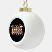 Teckel Mam Kerstcadeau Hondenliefhebber Nieuwjaar Keramische Bal Ornament (Rechts)