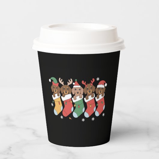 Teckel Mam Kerstcadeau Hondenliefhebber Nieuwjaar Papieren Bekers (Voorkant)