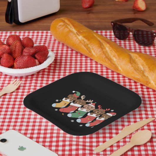 Teckel Mam Kerstcadeau Hondenliefhebber Nieuwjaar Papieren Bordje (Picknick)