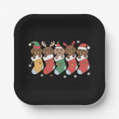 Teckel Mam Kerstcadeau Hondenliefhebber Nieuwjaar Papieren Bordje (Voorkant)