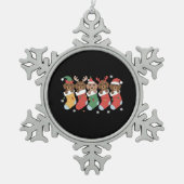 Teckel Mam Kerstcadeau Hondenliefhebber Nieuwjaar Tin Sneeuwvlok Ornament (Voorkant)