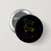 Teckel Mardi Gras Kralen Ronde Button 5,7 Cm (Voorkant /achterkant)