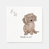 teckel merl waterverf bruiloft cocktail servetten (Voorkant)