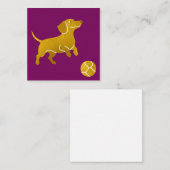 Teckel met bal Eenvoudige moderne worst hond Notitiekaartje (Voorkant / Achterkant)