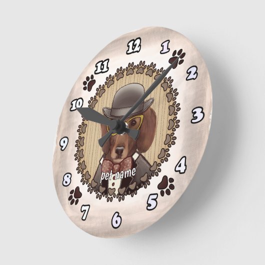 Teckel met bril Klok (Hoek)