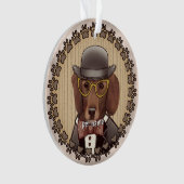 Teckel met bril Ornament (voorkant)