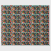 Teckel met hart Rozen Valentijnsdag Cadeaupapier (Vlak)