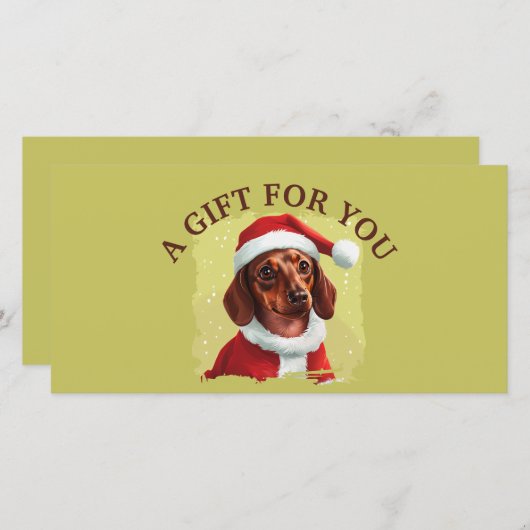 Teckel met Kerstman Outfit - Kerstmis 1 (Voorkant / Achterkant)