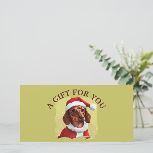 Teckel met Kerstman Outfit - Kerstmis 1 (Staand voorkant)