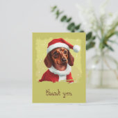 Teckel met Kerstman Outfit - Kerstmis 1 Briefkaart (Staand voorkant)