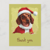 Teckel met Kerstman Outfit - Kerstmis 1 Briefkaart (Voorkant)