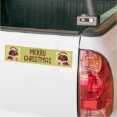 Teckel met Kerstman Outfit - Kerstmis 1 Bumpersticker (Op Truck)