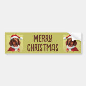 Teckel met Kerstman Outfit - Kerstmis 1 Bumpersticker (Voorkant)