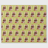 Teckel met Kerstman Outfit - Kerstmis 1 Cadeaupapier (Vlak)