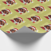 Teckel met Kerstman Outfit - Kerstmis 1 Cadeaupapier (Hoek)