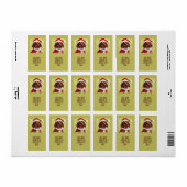 Teckel met Kerstman Outfit - Kerstmis 1 Etiket (Full Sheet)