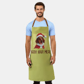 Teckel met Kerstman Outfit - Kerstmis 1 Schort (Gedragen)