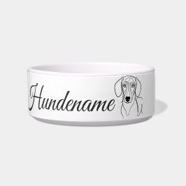 Teckel Minimalist Line Art personalized bowl Voerbakje