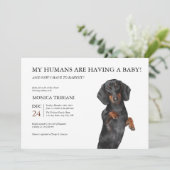 Teckel Minimalistische Puppy Dog Baby shower Kaart (Staand voorkant)