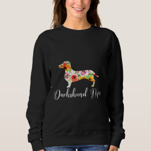 Teckel Mom Grappig Schattige Bloemen Doxie Hondenl Trui