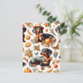  teckel naadloos briefkaart (Staand voorkant)