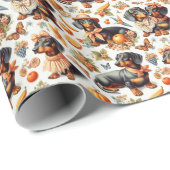 teckel naadloos cadeaupapier (Rol Hoek)