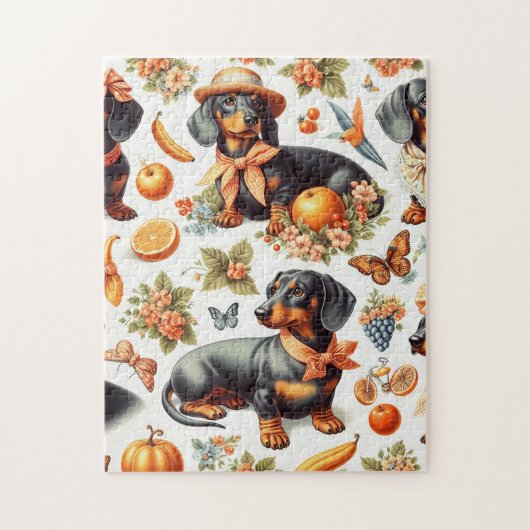 teckel naadloos legpuzzel (Verticaal)
