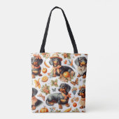 teckel naadloos tote bag (Achterkant)