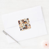 teckel naadloos vierkante sticker (Envelop)