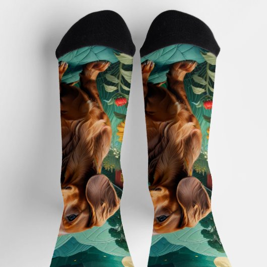 teckel op het boerderij sokken (Top)