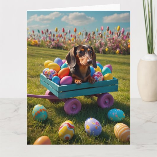 teckel paaseieren kaart (Voorkant)