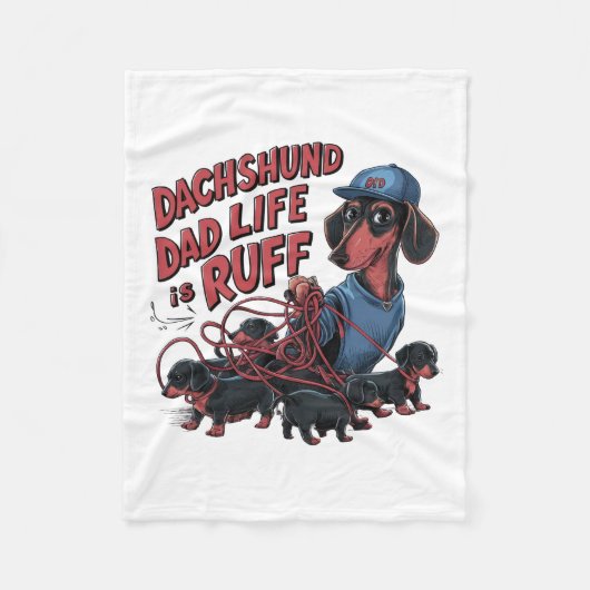 Teckel papa Het leven is ruf Fleece Deken (Voorkant)